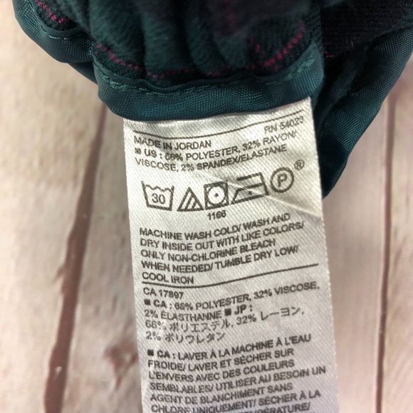 Banana Republic Women Pull On Hayden Pants Size 0 Green Plaid M118 -7 - Picture 9 of 15